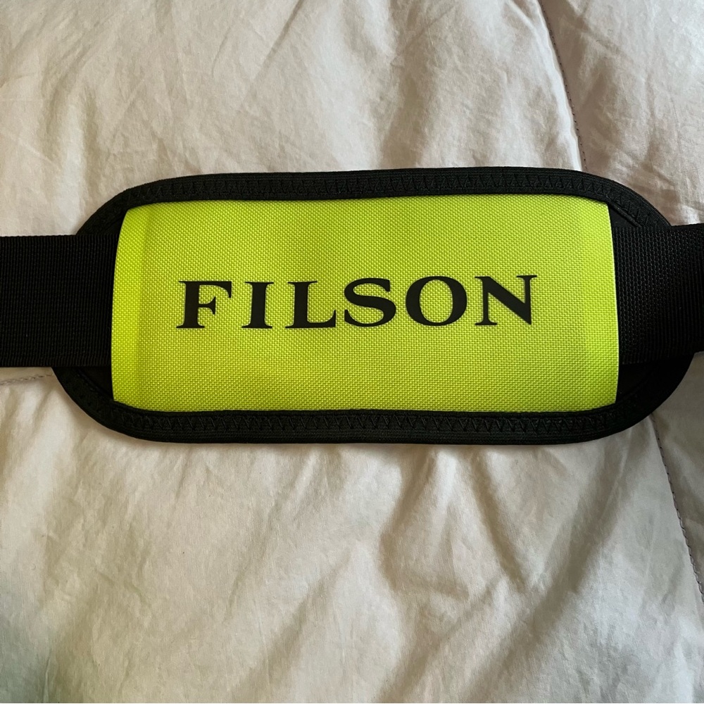 Filson Neon Yellow Waterproof Duffel with Black Straps - Picture 4 of 13